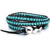 MOWOM Bracciali A Strati per Donna Uomo Bracciale in Corda di Cuoio Genuino Bracciale in Perline di Pietre Preziose Bracciale Intrecciato 3 Involucri Regalo di Gioielli in Agata Fatti Mano Regolabile