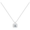 Kronabelle Collana da donna in argento S999 con moissanite, ciondolo quadrato con chiarezza radiosa