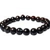 LKBEADS pietra preziosa naturale nuummite 8 mm | forma rotonda, pietra a taglio liscio | 7 pollici | gemma di colore nero | braccialetto elastico energetico | braccialetto curativo | LSB_01273