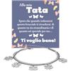 Bramart Bracciale Donna Baby Sitter Argento Oro Compleanno Idee Regali per lei Acciaio Inox Idea Regalo Natale, Compleanno Regalo Tata - Cofanetto con DEDICA incluso (Tata - Quadrifoglio)