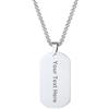 PROSTEEL Collana Militare Personalizzata Piastrine Dog Tag Incisione Laser Collana Uomo Acciaio Catena 55+5 CM Ciondolo Targhetta dell'Esercito Militare ID Targhetta