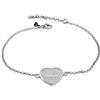 Damiano Argenti Bracciale con Medaglietta Cuore Personalizzabile in Argento Sterling 925, Incisione Inclusa Argento