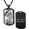 MeMeDIY Collana con Ciondolo Fotografico Personalizzato Incisione Nome/Data/Testo per Uomo Donna Collana Commemorativa Gioielli in Acciaio Inossidabile Regalo per Fidanzato -D4