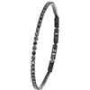 Zelara Italy Bracciale Tennis Unisex con Zirconi - Acciaio Inossidabile 316L - Regolabile 18+3 cm - Elegante Gioiello Regalo (Tutto Nero)