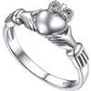 FOCALOOK Anello Argento 925 Claddagh Ring Donna Cuore Misura 7