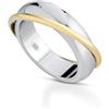 Donipreziosi Anello Personalizzato in Argento 925 con Filo Oro, Made in Italy - Fedina Personalizzabile con Incisione Nome e Data - Fede Elegante Ipoallergenica con Certificato (Singolo)