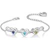 Glooraca Regali per la mamma braccialetti personalizzati con pietra portafortuna per le donne personalizzati con nomi a cuore braccialetto gioielli regali per la festa della mamma Natale