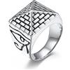 RobertDTesta Anello Piramide Dell'antico Egitto, Anello Da Uomo in Acciaio Inossidabile Con Occhio Di Horus, Gioielli Tribali Religiosi,Argento,8