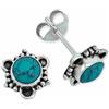 mantraroma orecchini a bottone in argento 925 con pietra turchese, orecchini a bottone in vero argento sterling da donna, regalo