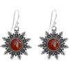 Tibetan Silver Reale Onice Rosso Pietra Preziosa Goccia Orecchino Per Le Donne, Autentico Fatto A Mano Moda Progettista Placcato Argento Orecchino, Tribale E Etnico Design Gioielli Per Feste