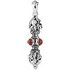 ForFox Ciondolo vajra dorje buddista tibetano in argento sterling 925 ciondolo amuleto con giada rossa pietra naturale per uomo donna
