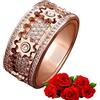 AMZCOM Anello Antistress Donna Girevole, Anello Antistress Acciaio Inossidabile, Anelli Spinner Rotante, Fidget Anelli per L'ansia con scatola ad anelli, Ragazze Regalo