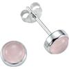 mantraroma orecchini a bottone in argento 925 con quarzo rosa e pietra preziosa rosa, orecchini in vero argento sterling da donna, regalo