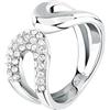Morellato Anello Donna in Acciaio, Cristalli, Collezione DESIGN, Pavé, Regalo Fidanzata