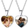 U7 Collana Donna Personalizzata con Due Foto in Acciaio Inossidabile Collana con Foto a Forma di Cuore Ciondolo Portafoto Personalizzato Regalo per Compleanno Natale Festa della Mamma