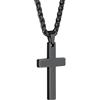 PROSTEEL Collana Croce Uomo, in Acciaio Inox Chirurgico, Cristiana Gioilli Personalizzati per Uomini Donne Famiglia, Ciondolo 43mm Nero, Confezione Regalo Inclusa