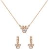 Disney Minnie Mouse - Set di Collana con Pietre cz placcate Due tonalità, Misura Unica, Ottone, Senza Pietre preziose (Minnie Set 3)