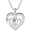 Kiddo Sky Collana Personalizzata con 2 Nomi di Coppie di Cuori Intrecciati Mano per Donna, Ciondolo a Cuore D'amore in Rame con CZ, Regali di Gioielli per Moglie, Regalo di Compleanno di San Valentino
