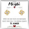 Bramart Orecchini Nodo Donna Moglie con finitura in Oro giallo 18k Regalo mogli Idea per lei Compleanno, Natale - Cofanetto con DEDICA incluso. (Orecchini Nodo Oro - Moglie)