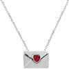GILIEYER Personalizzata Collana Pendente Busta, Placcato Oro Vero 18k Collana con Ciondolo a Forma di Busta Collana con Ciondolo a Forma di Busta con Lettera I love you Donna (Silver)