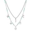 Brosway Collana Donna in Acciaio e Cristalli con Simbolo Cornetto/cuore/luna/quadrifoglio | Collezione Chant - BAH60