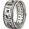 ForFox Anello in Argento Sterling 925 con geroglifici dell'antico Egitto e Horus Anubis per Uomo Donna,Taglia 19