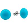 gioiellitaly Orecchini donna turchese Orecchini bottone turchese agglomerato mezze sfere chiusura argento 925 rodiato perno e farfallina gioiello artigianale donna ragazza