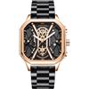 DAXIAOYU Moda Sport Uomini Orologi Da Polso Di Lusso Cronografo Luminoso Impermeabile Automatico Data Orologio Quadrato Quadrante Cinturino In Pelle, Acciaio Oro Rosa, Lusso