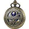 TREEWETO Orologi da tasca meccanici da uomo con numeri romani quadrante sole e luna scheletro con scatola e catene per uomo donna nero bronzo oro argento, Bronzo