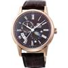 Orient Classic Sun & Moon - Orologio Uomo Automatico a Carica Manuale Elegante Cinturino In Pelle Marrone Cassa In Acciaio Quadrante Marrone - RA-AK0009T30B RA-AK0009T