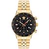 Versace Hellenyium VE2U006 22 - Orologio da uomo con cronografo e cinturino in acciaio inox, colore: oro