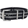 masar 18mm Premium NATO XXL Lunghezza 32cm Nero Grigio James Bond - Cinturini per orologi, Cinturini - Universali 18 mm XXL