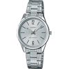 Casio Collection Orologio da polso da donna al quarzo Classico cinturino in Acciaio INOX Grigio cassa in Ottone display analogico bianco - LTP-V005D-7B