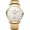 Lobinni Top Brand Ultra Sottile Automatico Meccanico In Acciaio Inox Calendario Moda Business Casual Orologio, Oro e bianco., Meccanico