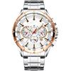 Ceprznvey Business Smart Watch per Gli Uomini, Orologi in Acciaio Inox da Uomo | Microseconde Chronograph Watch,Gruppo meccanico Classico, Accessori per abbigliamento aziendale alla moda per, platino