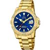 JAGUAR Swiss Made Orologio Uomo in Acciaio Inossidabile 316L Dorato | Orologio al Quarzo, Calendario, Vetro Zaffiro ad Alta Resistenza, Impermeabile 20 ATM, J971/2, Couple Diver, Quadrante Blu