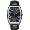 MASTOP Orologio da uomo di lusso, impermeabile, luminoso, calendario casual, rettangolare, in pelle, al quarzo, Nero Argento
