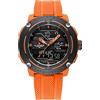 NAVIFORCE Orologio sportivo da uomo, impermeabile, doppio display, al quarzo, orologio digitale con data, cronometro militare, Arancione, Classico