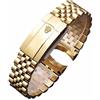 ROUHO Acciaio Inossidabile Massiccio Cinturino Orologio - Ricambio Bracciale Orologio con Chiusura Deployante per Rolex Datejust 36mm & 41mm