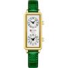 Gosasa Orologio al quarzo delle donne alla moda, quadrante rettangolare con i fusi orari doppi, resistente all'acqua di 30m