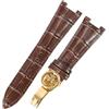 ROUHO 25mm Cinturino Regolabile Vera Pelle, Bracciale Morbido Flessibile per Patek Philippe Nautilus 5711 5712G-Marrone + Oro Fibbia