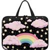 Hiseng Conchiglie Compatibile con 10-17 Pollici Custodia Borsa per Laptop con Manici, Computer Portatile Custodia Protettiva PC Sleeve per Laptop -Arcobaleno (15,Nero)