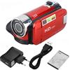 Hapivida Videocamera Digitale HD 16X con Rotazione 270°, Camcorder Full HD Sensore COMS Batteria Lunga Durata Supporto Schede 128G per Viaggi e Casa (Rossa)