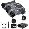 WOSPORTS NV400PRO Visione notturna 4K montata sulla testa - Visione a infrarossi a mani libere fino a 3280FT, schermo da 3, zoom 8X, batteria ricaricabile 15H, scheda da 32 GB - Camo per caccia e