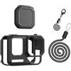 Iuhtrb Custodia protettiva in silicone e copriobiettivo con cordino per AcePro2 Action Camera Full Body e Lens Protections Camera Lens Protectors