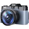 SEVEQIS Macchina fotografica digitale, Flip Screen 48MP Digital Selfie Camera Wide Angle 4K Vlog Videocamera Zoom 16X Fotocamera for principianti Fotografia Regalo for BAMBINI(16G TF card,CDR10-grey)
