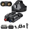 Qpingan Head Mounted HD Night Vision Goggles 3D Naked-Eye Night Vision Binocolo con Zoom Digitale 8X 7-Level IR 3000mAh per la caccia di sicurezza Guardare per attività all'aperto