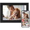 ciciglow WiFi Cornice Digitale, Touch Screen da 10,1 Pollici Album Fotografico elettronico da 16 GB Risoluzione 1280x800 Controllo App Compatibile con telefoni Android iOS