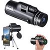 SweAtz Telescopio monoculare Cellulare 40x60 Binocolo Adulti per smartphone Zoom ad alta definizione Telescopio grandangolare BAK4 FMC Leggero con treppiede porta cellulare