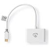 NEDIS Adattatore USB | USB 3.1 Gen1 | USB Type-C™ Maschio | 2X USB tipo A | 1000 Mbps | 0.20 m | Rotondo | Placcato Oro | PVC | Bianco | Scatola con Finestra
